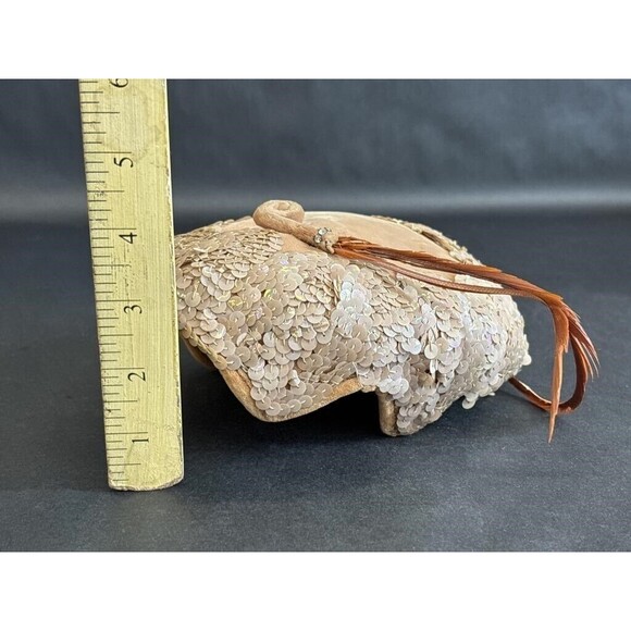 Vintage Jane Morgan 1960s Scalloped Velvet Sequin Hat Gatsby Flapper Party Glam - Picture 6 of 7